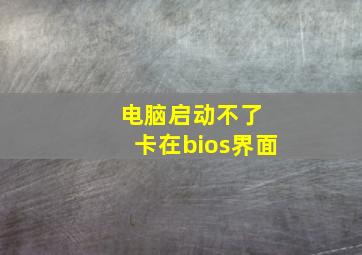 电脑启动不了 卡在bios界面